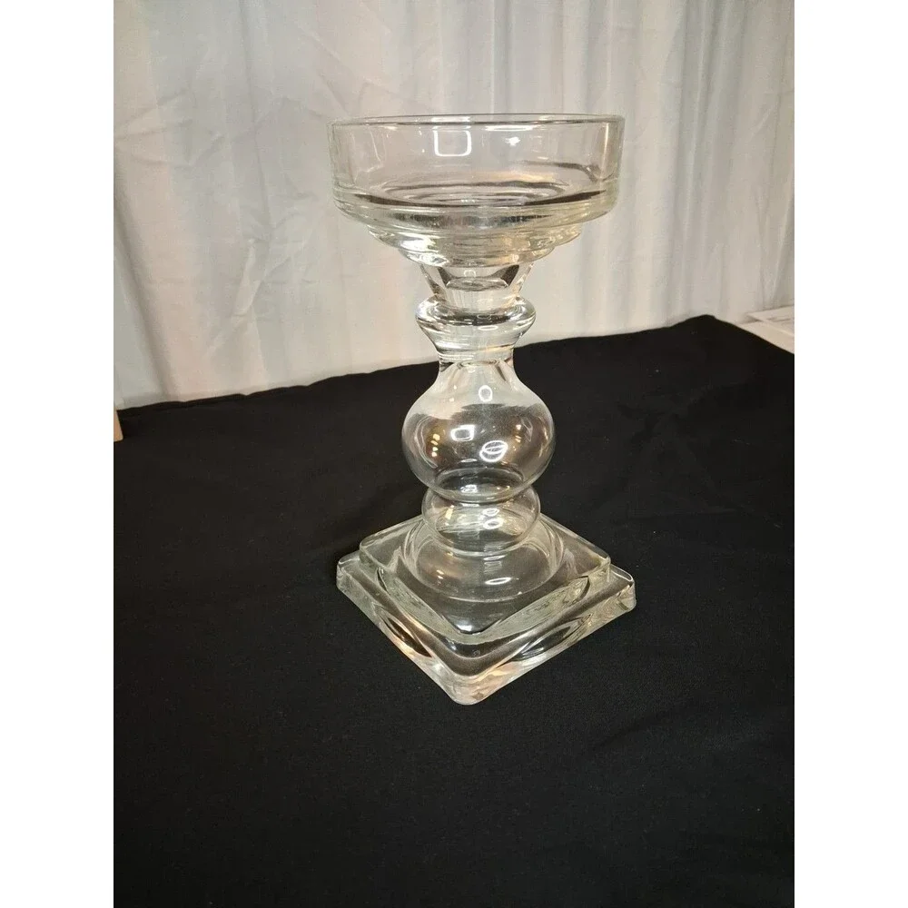 Candle Holder, Crystal Clear Glass 8